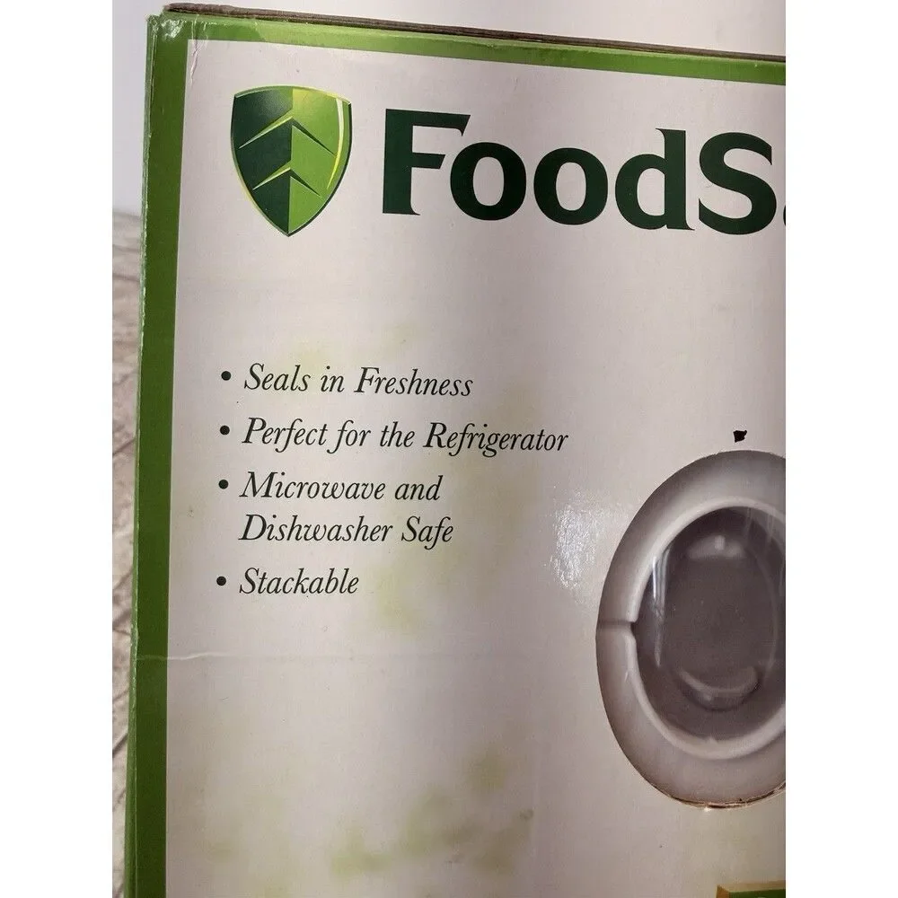 (3) Food Saver Vacuum Storage Container w. Lid Small Rectangular Lunch Leftovers